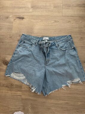 Abercrombie & Fitch Light Blue Ripped Denim Shorts